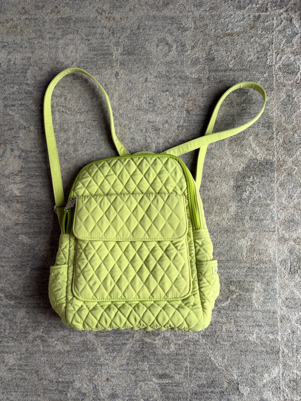 Vera Bradley Quilted Lime Green Mini Backpack